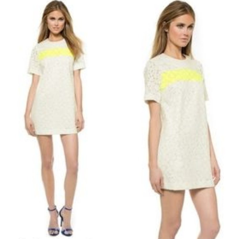 Elizabeth and James Chelle Laser Cut Lace Shift Dress
